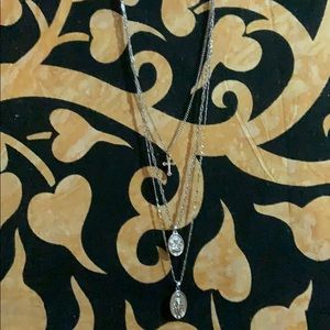 Three in one sliver tone necklaces